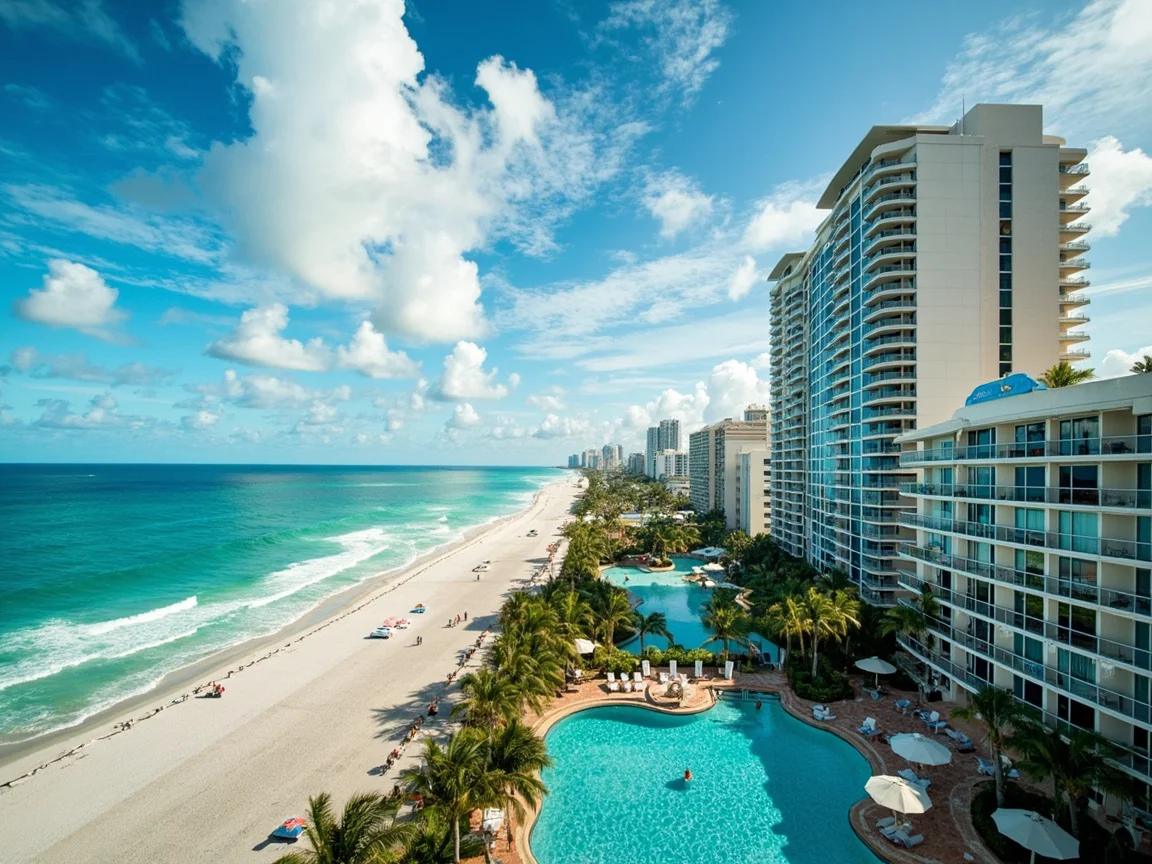 Valet parking and taxi drop-off area on the street side of an oceanfront hotel