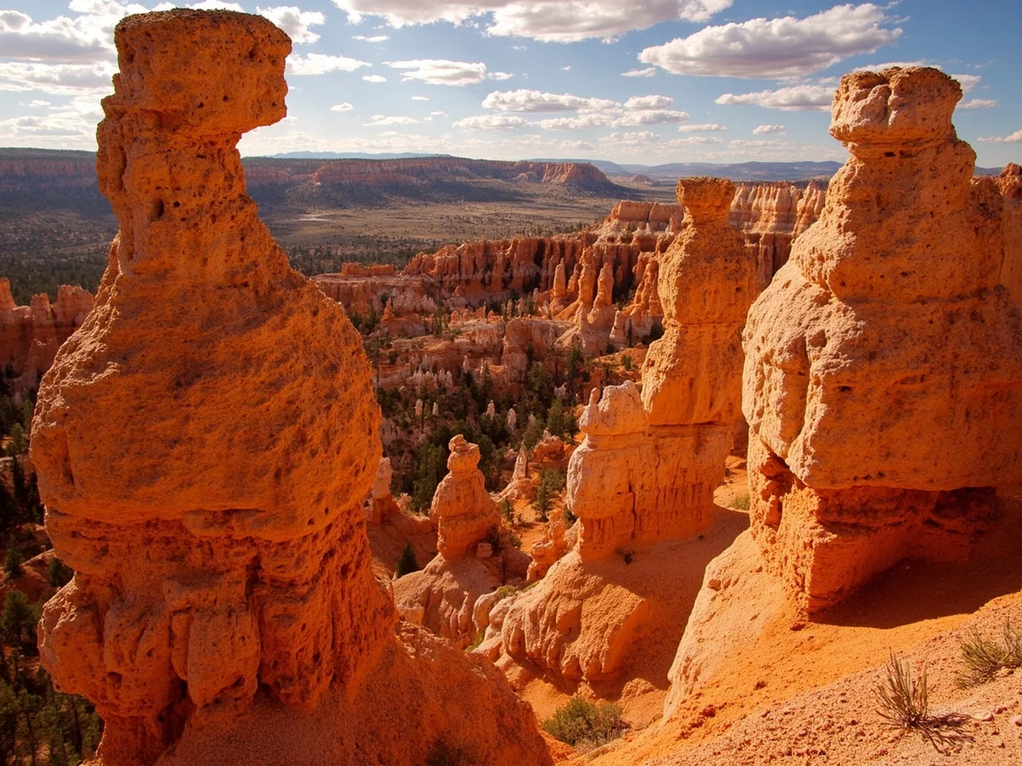 Bryce Amphitheater 三觀景台的徒步串聯示意圖