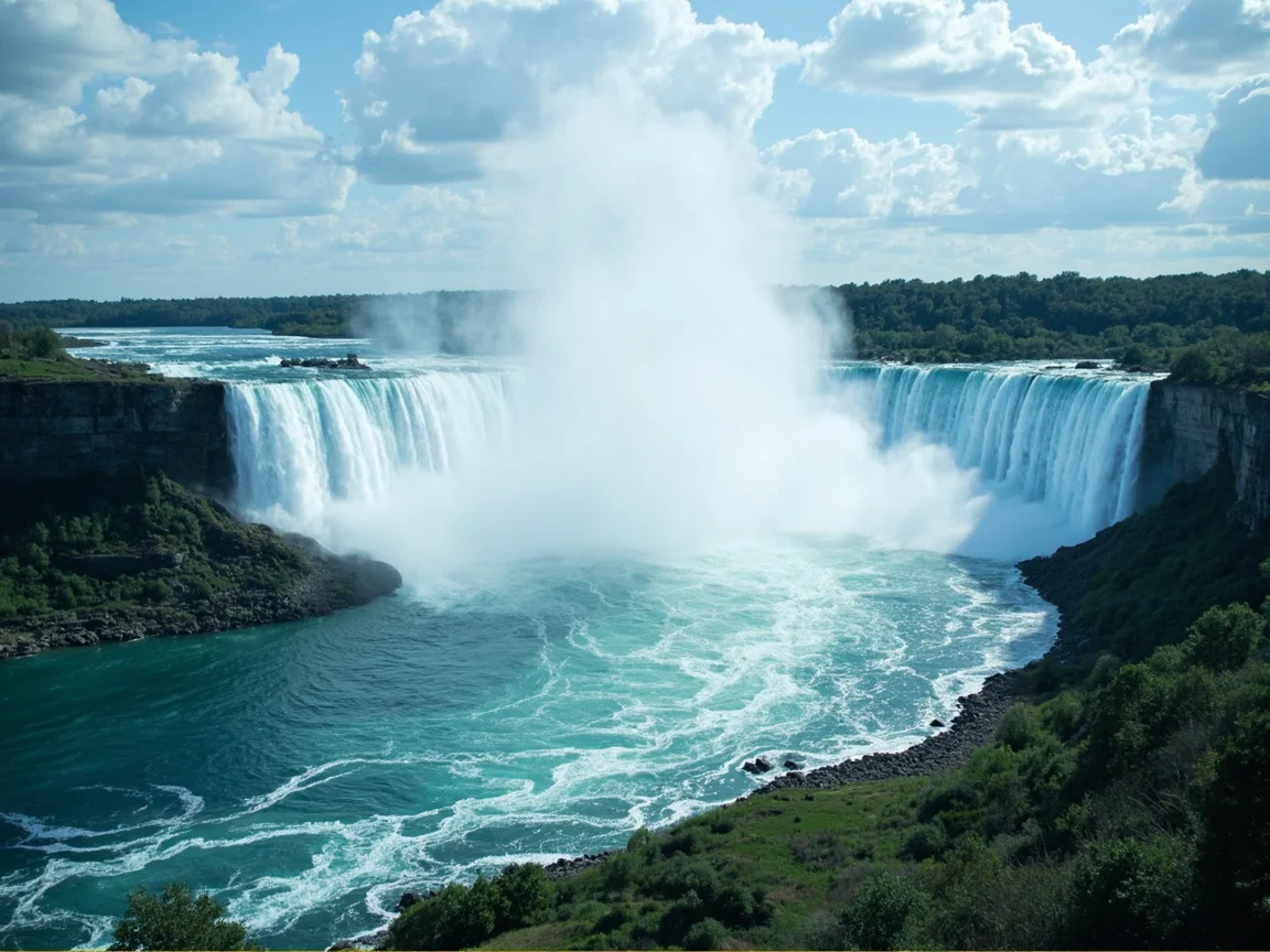 Image caption: Niagara Falls winter frozen-fall scenery