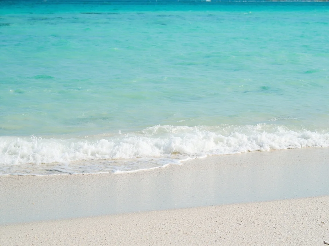 Penerangan gambar: Pasir putih di sepanjang pantai St Pete Beach dan permukaan laut Teluk Mexico
