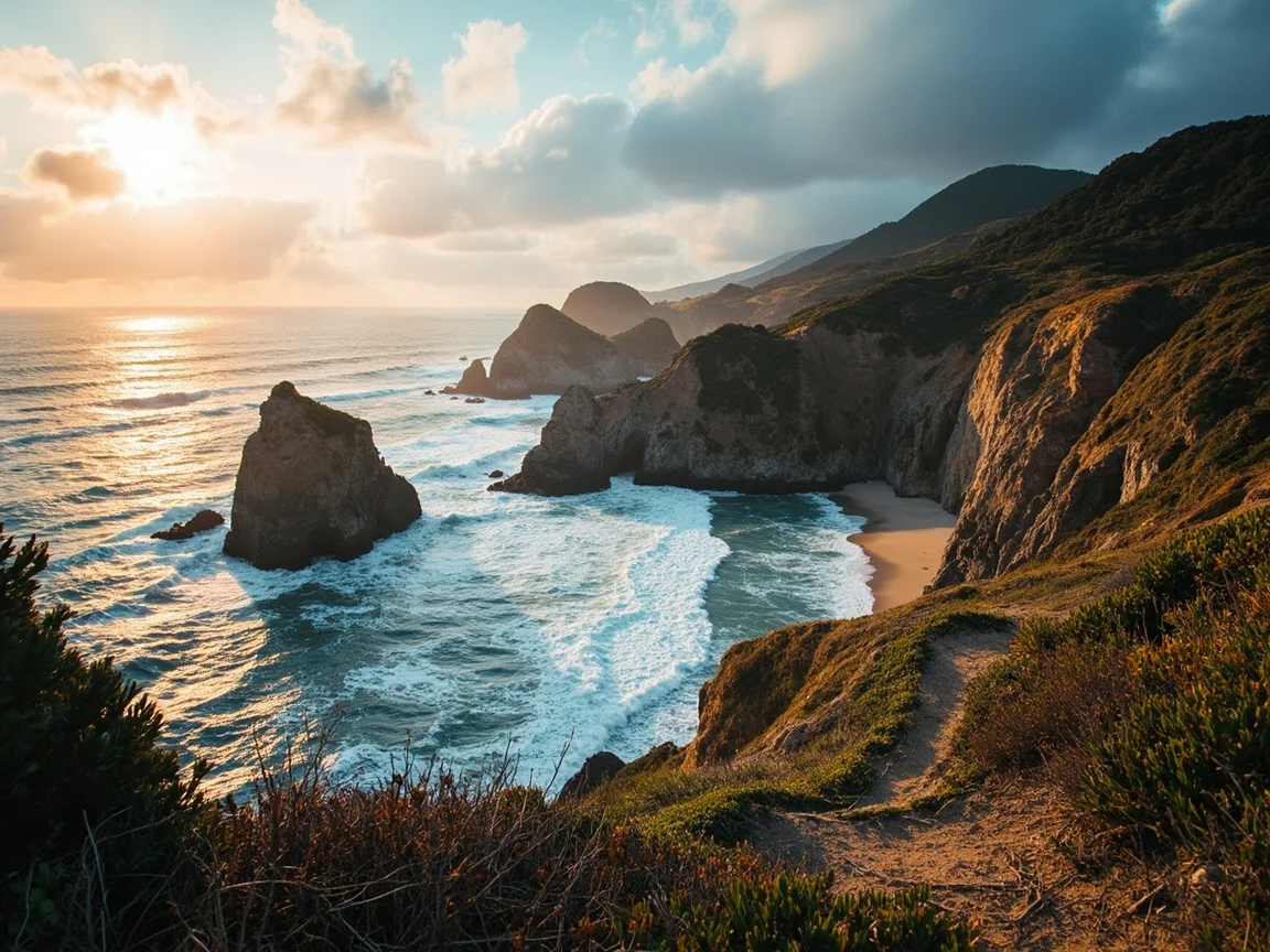 Papunta-timog sa kahabaan ng 1号公路, ang Bixby Creek Bridge ay iconic na tanawin ng Big Sur