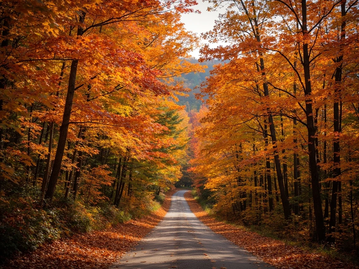 佛蒙特鄉間公路與紅葉山谷