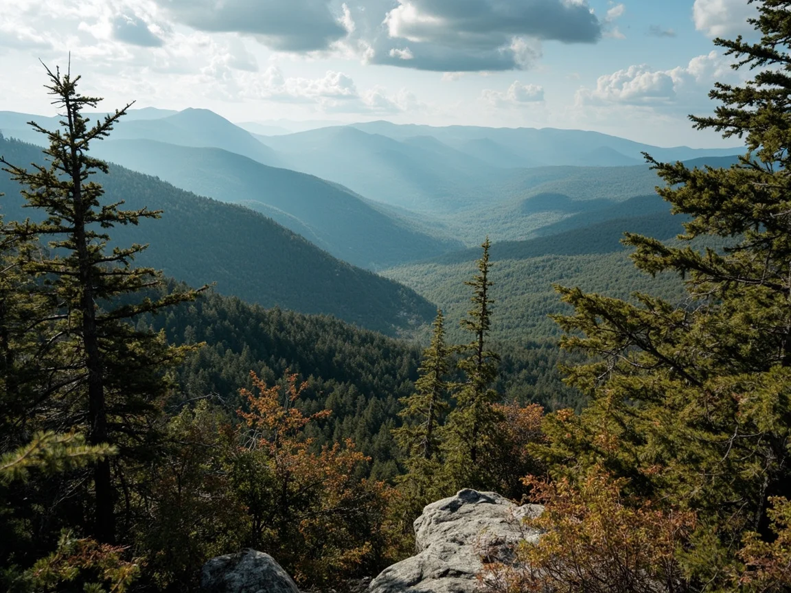 Rajah 2: Pandangan俯瞰 denok Franconia Ridge mendaki musim luruh