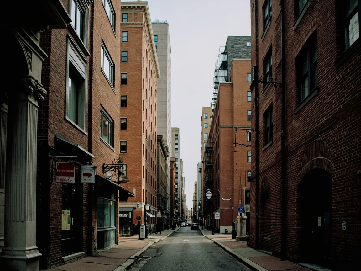 Boston 清晨自由之路的街景