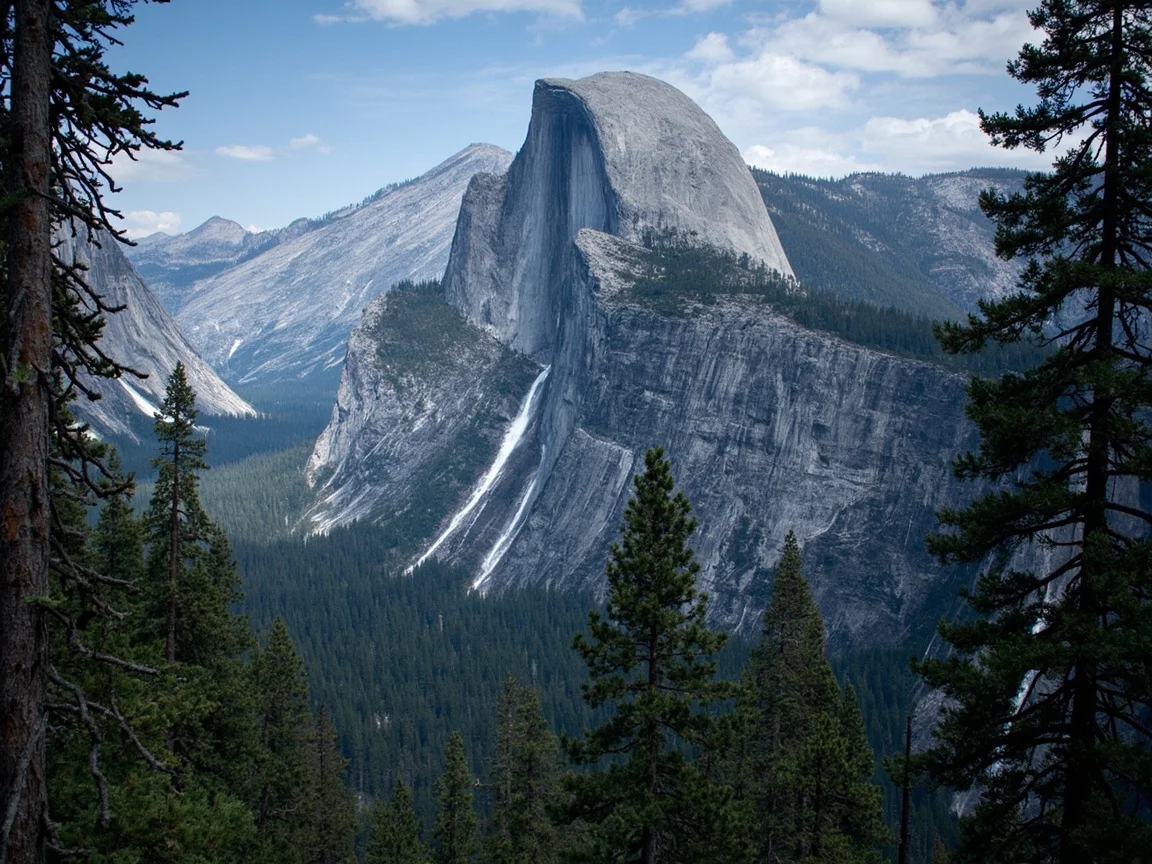 Half Dome reflected in Mirror Lake at dawn