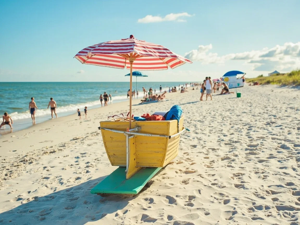 Penerangan gambar: Permukaan laut Teluk Mexico pada waktu pagi, garis pantai St Pete Beach menjulang ke kejauhan