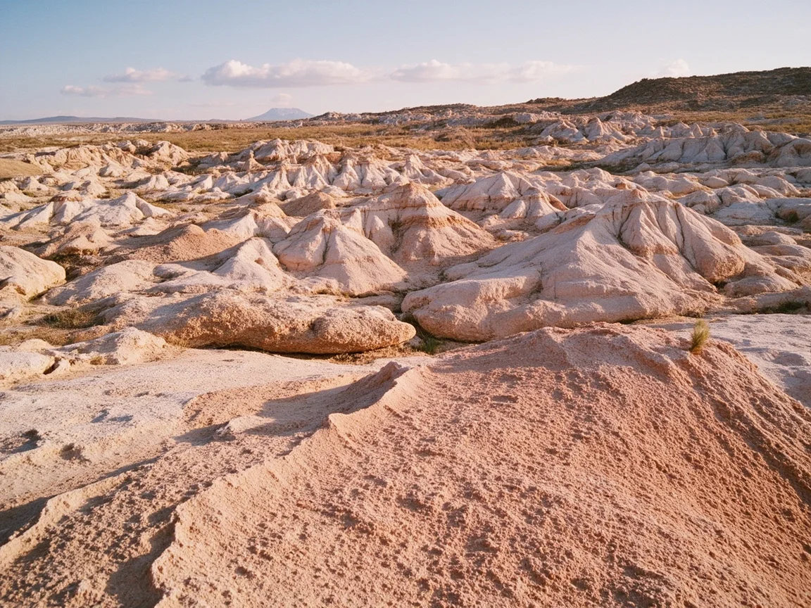 Colored desert and petrified wood scattered across the slope