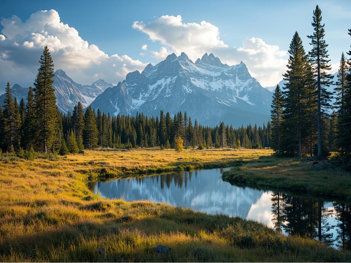 Sangguniang larawan ng aerial view ng Yellowstone Park at Teton Mountains