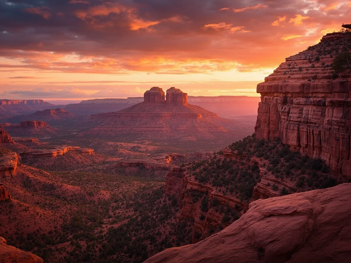 Skematik lokasi lapangan terbang Sedona dan penginapan West Village