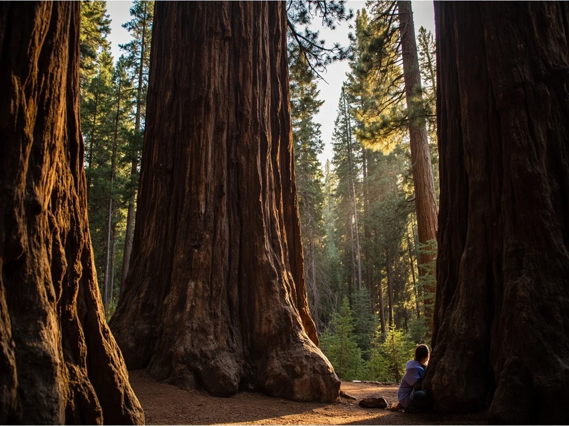 图片说明:Sequoia National Park Moro Rock 台阶段,6 岁娃在家长陪同下登顶