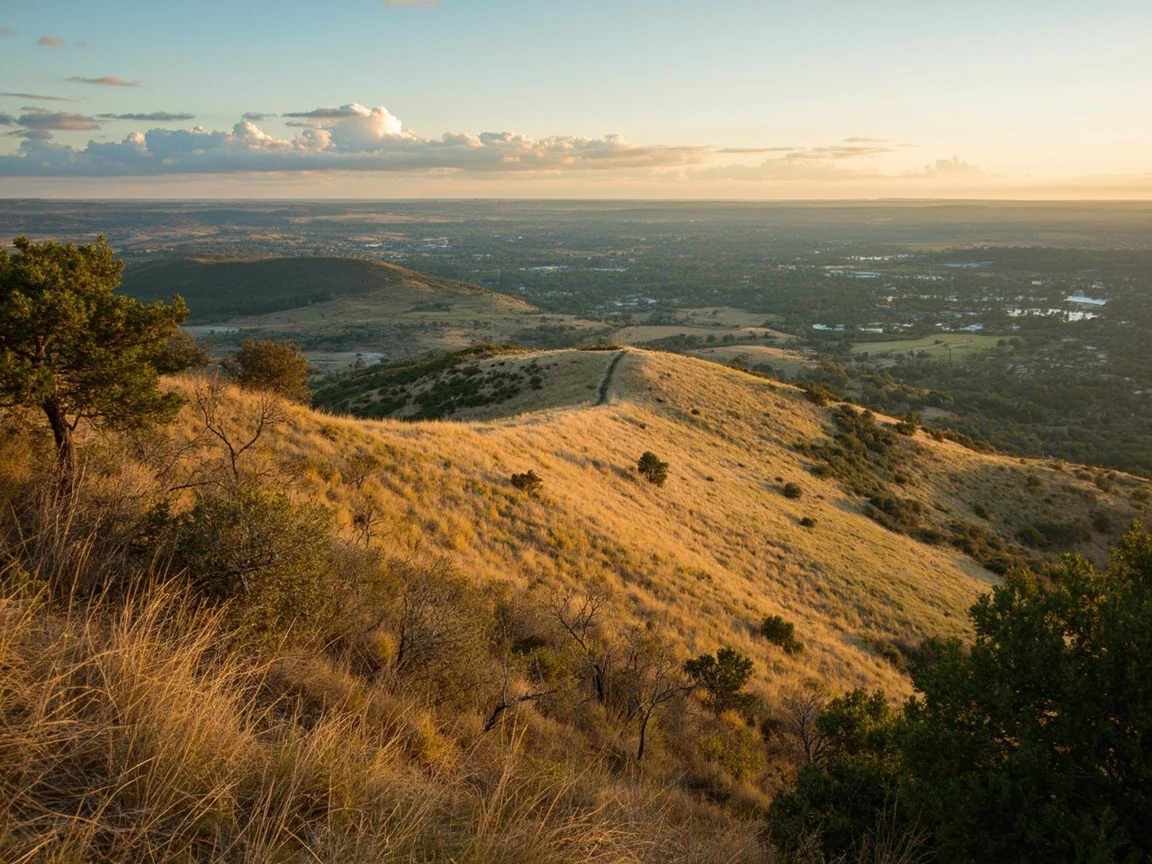 Keterangan gambar: Bukit batu kapur Texas Hill Country pada musim bunga dengan bunga blue bonnet menghiasi jalan raya