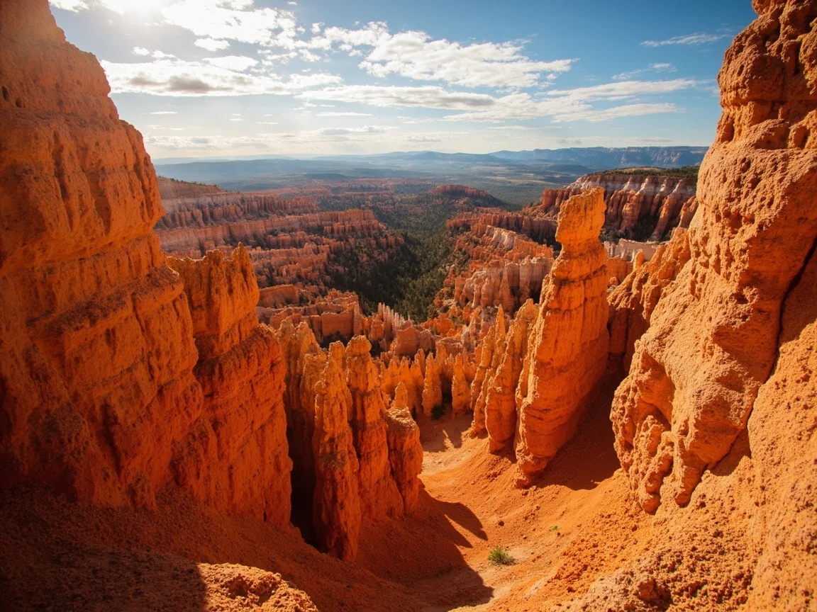 Người đi bộ trên tuyến Navajo Loop giữa các hoodoos cam đỏ