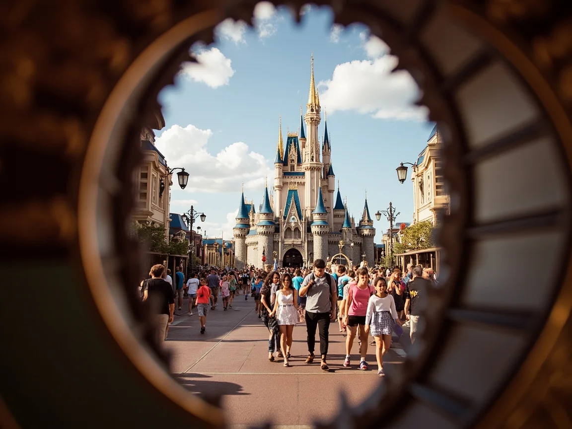 Описание изображения: тепловая карта загруженности Walt Disney World по месяцам 2025–2026 и лучшие часы посещения
