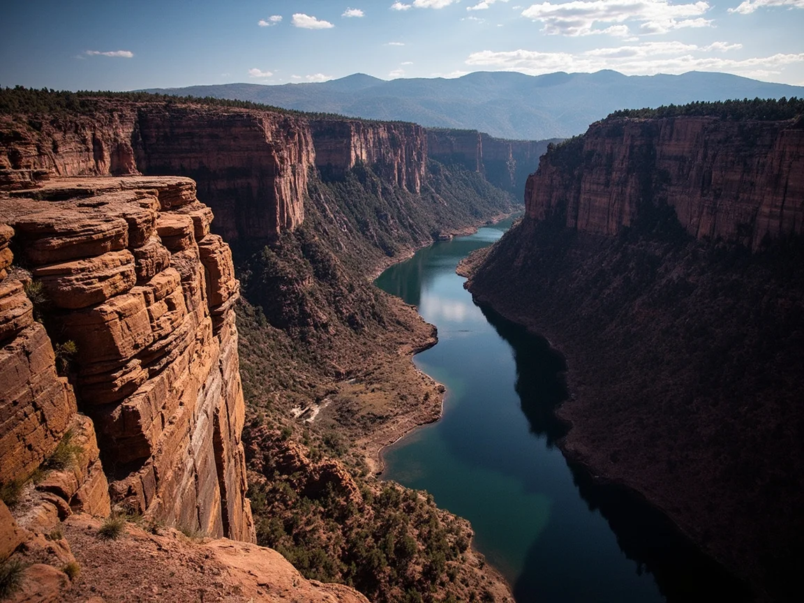 北缘观景台俯瞰 Gunnison 河峡谷