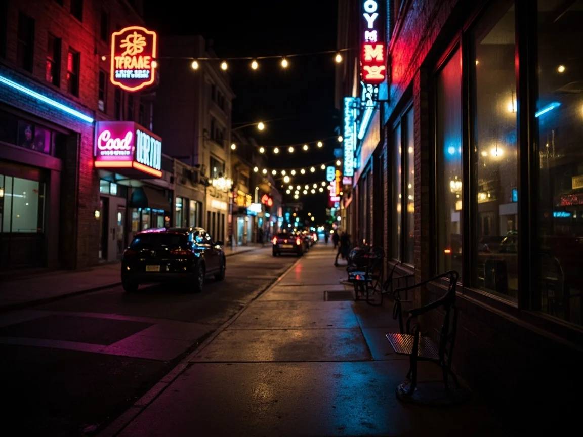 圖片說明:奧斯汀市中心夜景與停車場指引