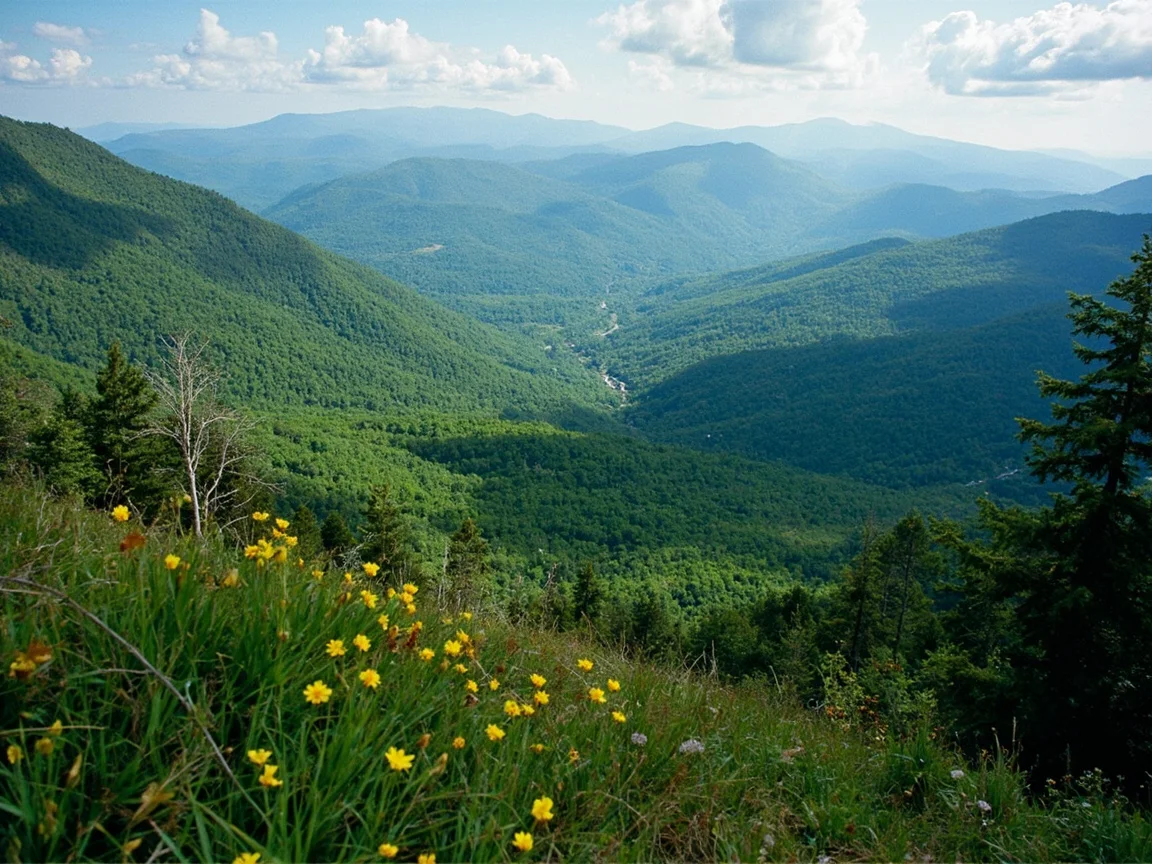 Self-drive route and lodging distribution along the Green Mountains