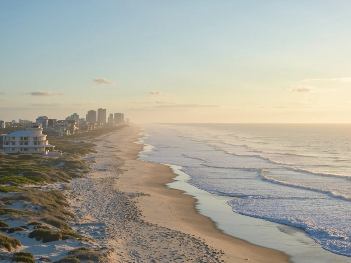 คำอธิบายภาพ: แผนผังการกระจายตัวของโรงแรมบน Ocean Boulevard, Myrtle Beach