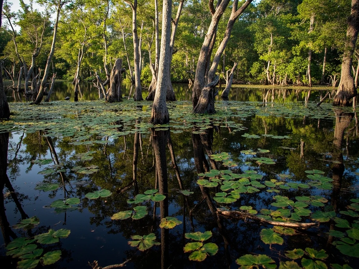 图片说明:Anhinga Trail 木栈道穿越红树林湿地