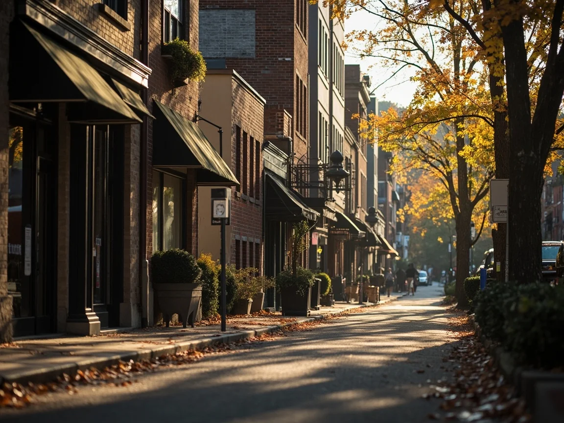 Asheville street during fall foliage season