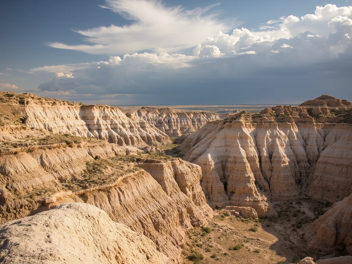 Chú thích ảnh: Prairie Dog Town nổi tiếng tại Badlands National Park, vài chú chó đồng cỏ đứng trên cỏ quan sát du khách