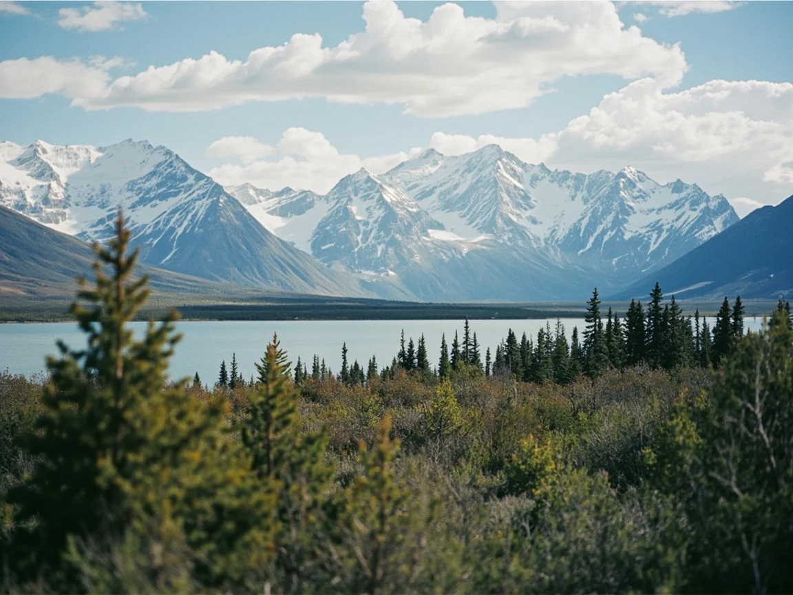 冬日 Denali 雪山远眺