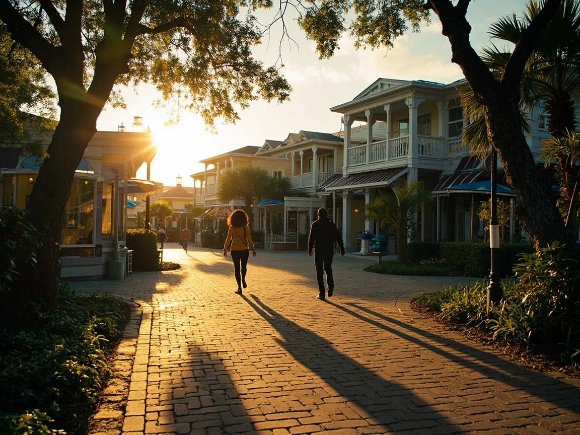 Lake Nona 高端度假区内的湖区与酒店外观