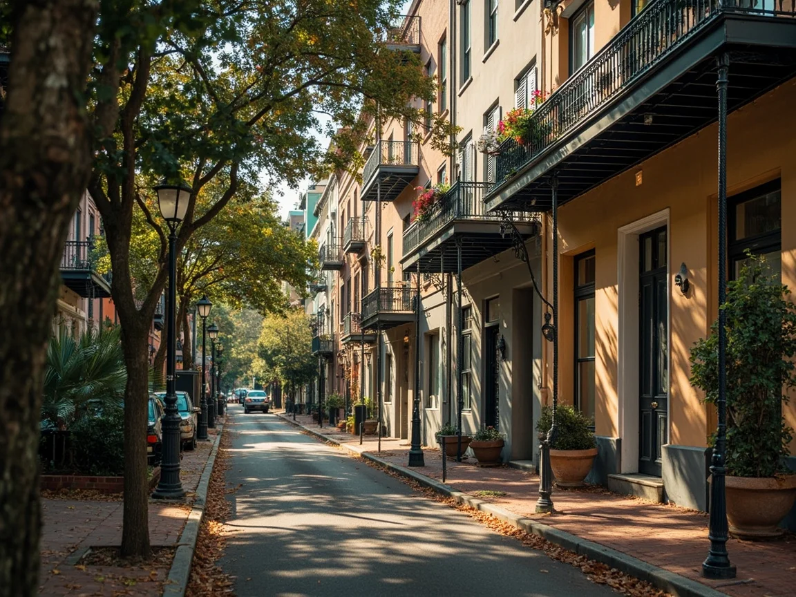 Ilustrasi koridor selamat Historic District Savannah Georgia