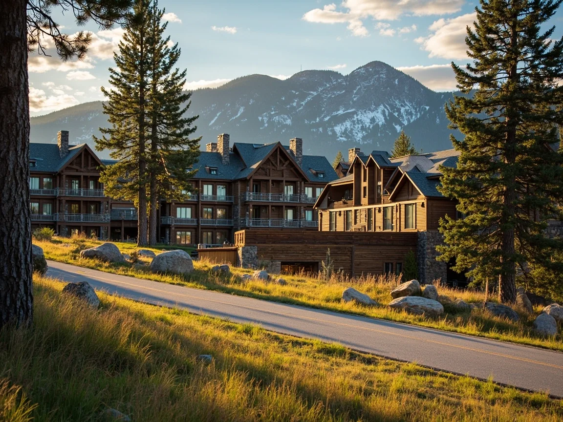 คำอธิบายภาพ: โรงแรมและปั๊มน้ำมันใกล้ Buffalo Bill Center of the West ถนนสายหลักเมือง Cody