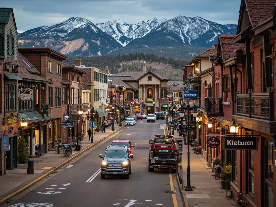 Keterangan gambar: Pilihan restoran Main Street Breckenridge dan pembelian pasar raya