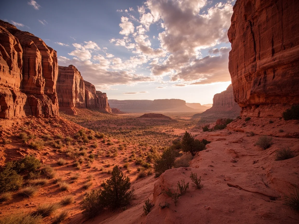 Image caption: Maagang liwanag sa trailhead ng Delicate Arch sa Arches National Park