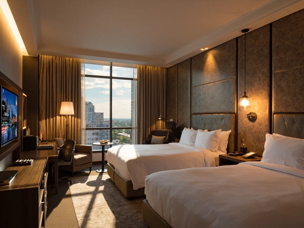 Hình 3: Khung cảnh hoàng hôn các khách sạn và đường xanh xe đạp dọc Lady Bird Lake