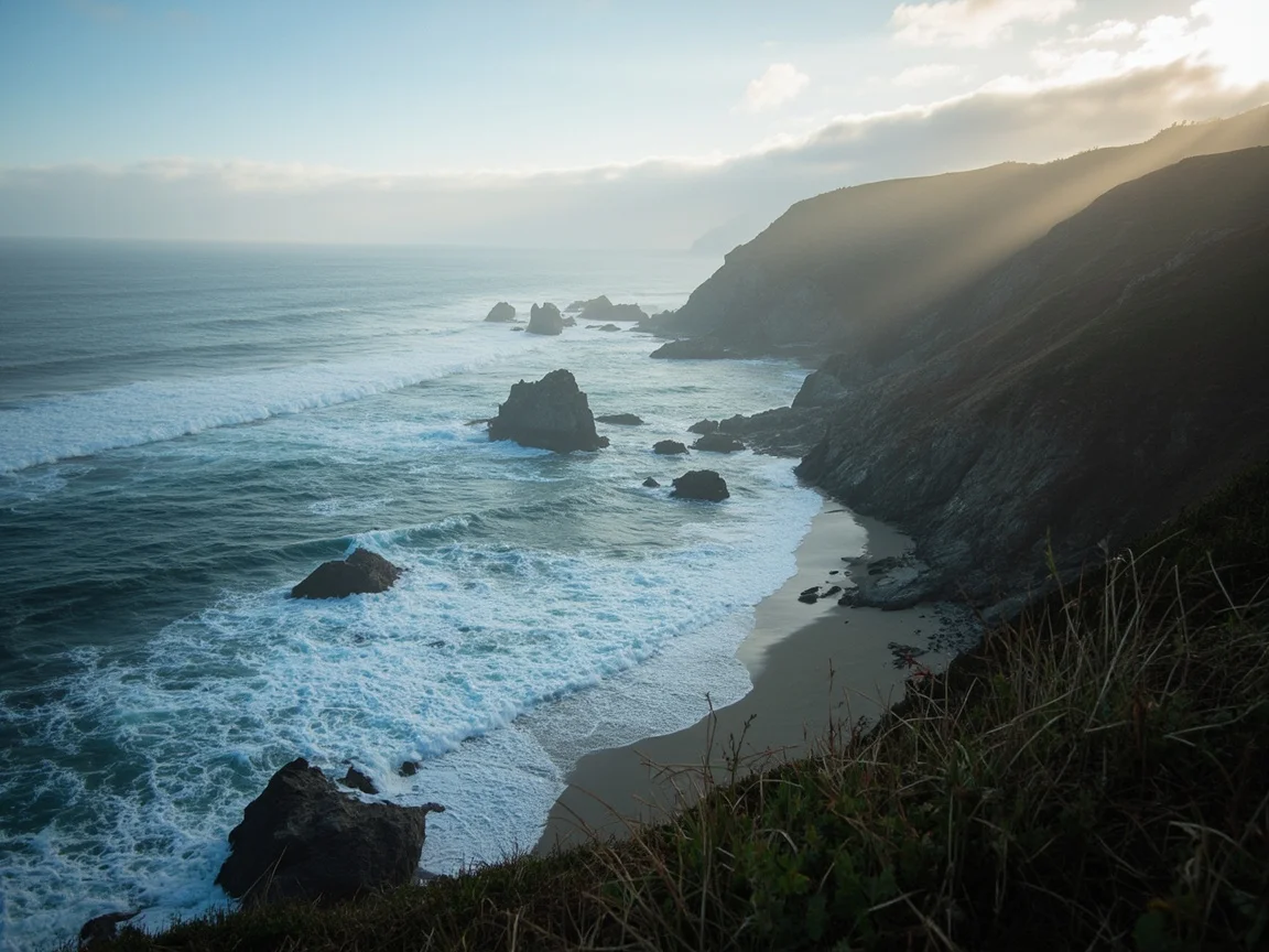 แผนแสดงจุดกระจายตัวของที่พักตามแนวชายฝั่ง Big Sur