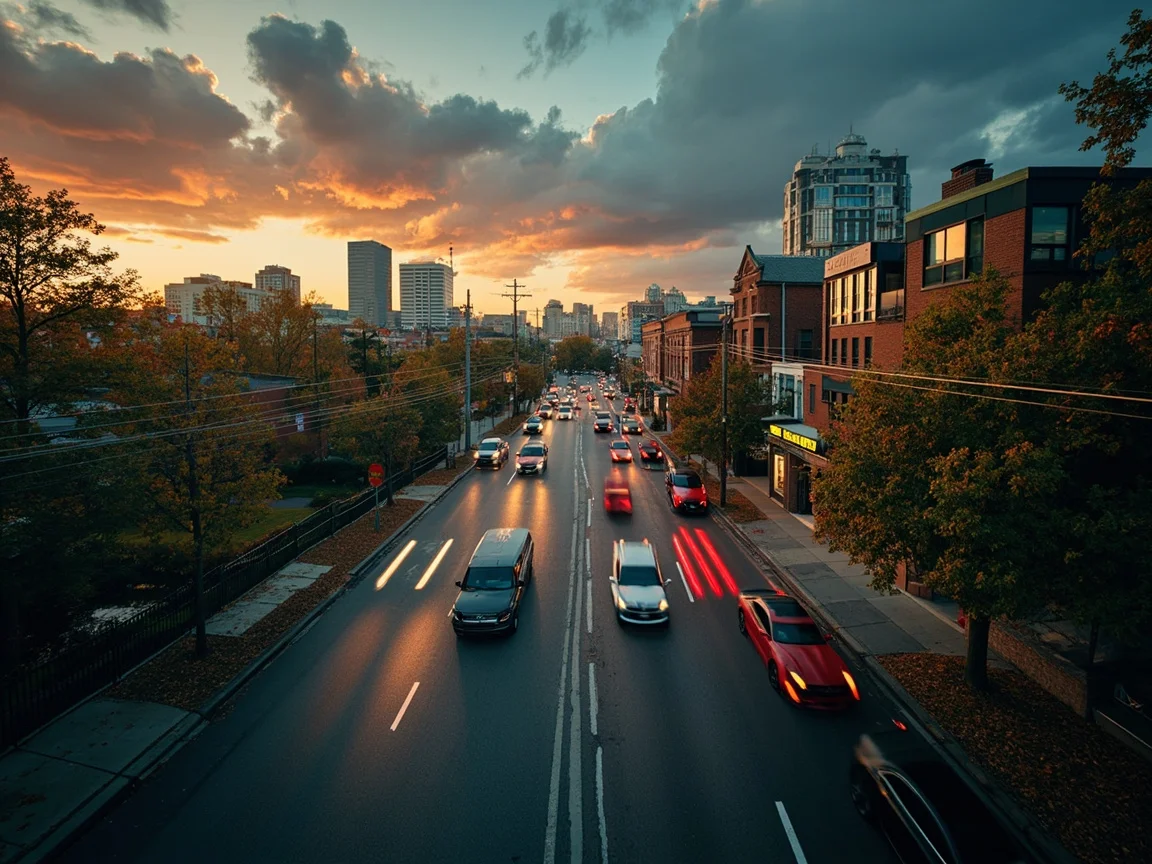 Nashville 9 月 Broadway 夜景示意
