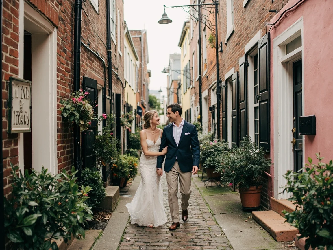 Hình 1 biển hiệu cửa hàng nhỏ trên phố Charleston và cháo tôm ngọt