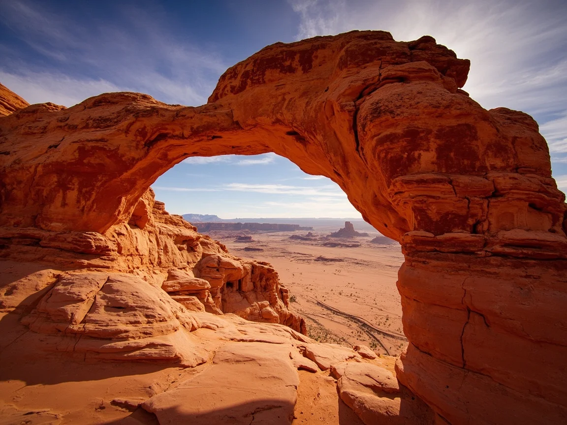 Caption: Ang iconic arc ng Delicate Arch sa ginintawang liwanag ng umaga