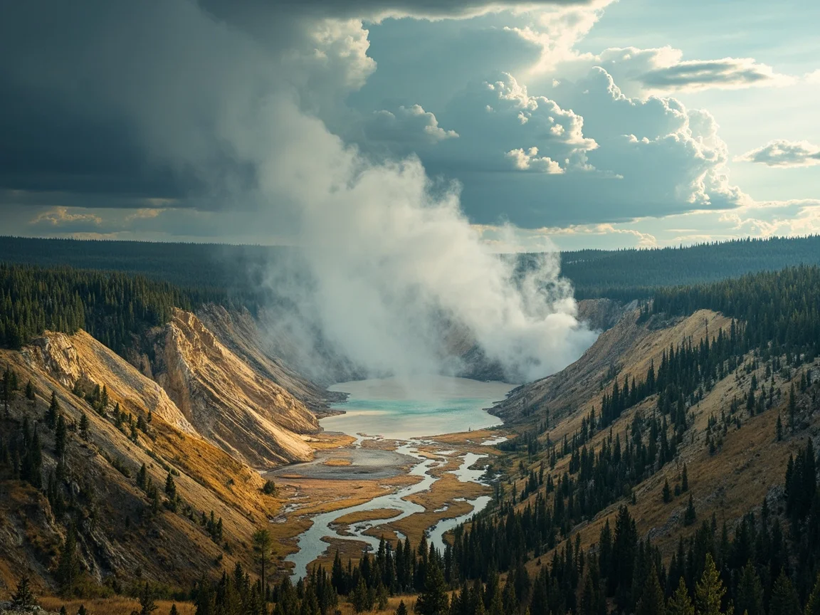 Minh họa thời tiết và tình trạng đường khu thắng cảnh Yellowstone
