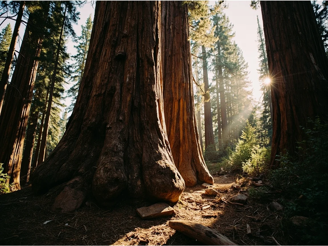 图片说明:Sequoia National Park 亲子家庭在 General Sherman Tree 前合影