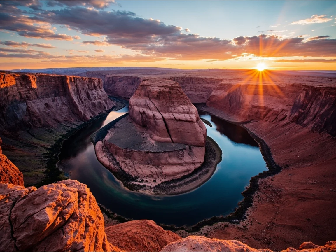 Chú thích ảnh: ánh sáng ban mai tại lối vào đường mòn Bright Angel Trail, South Rim