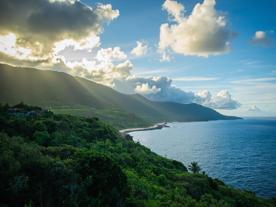 Keterangan gambar: Garis pantai Wailea dalam cahaya keemasan ketika matahari terbenam pada Disember