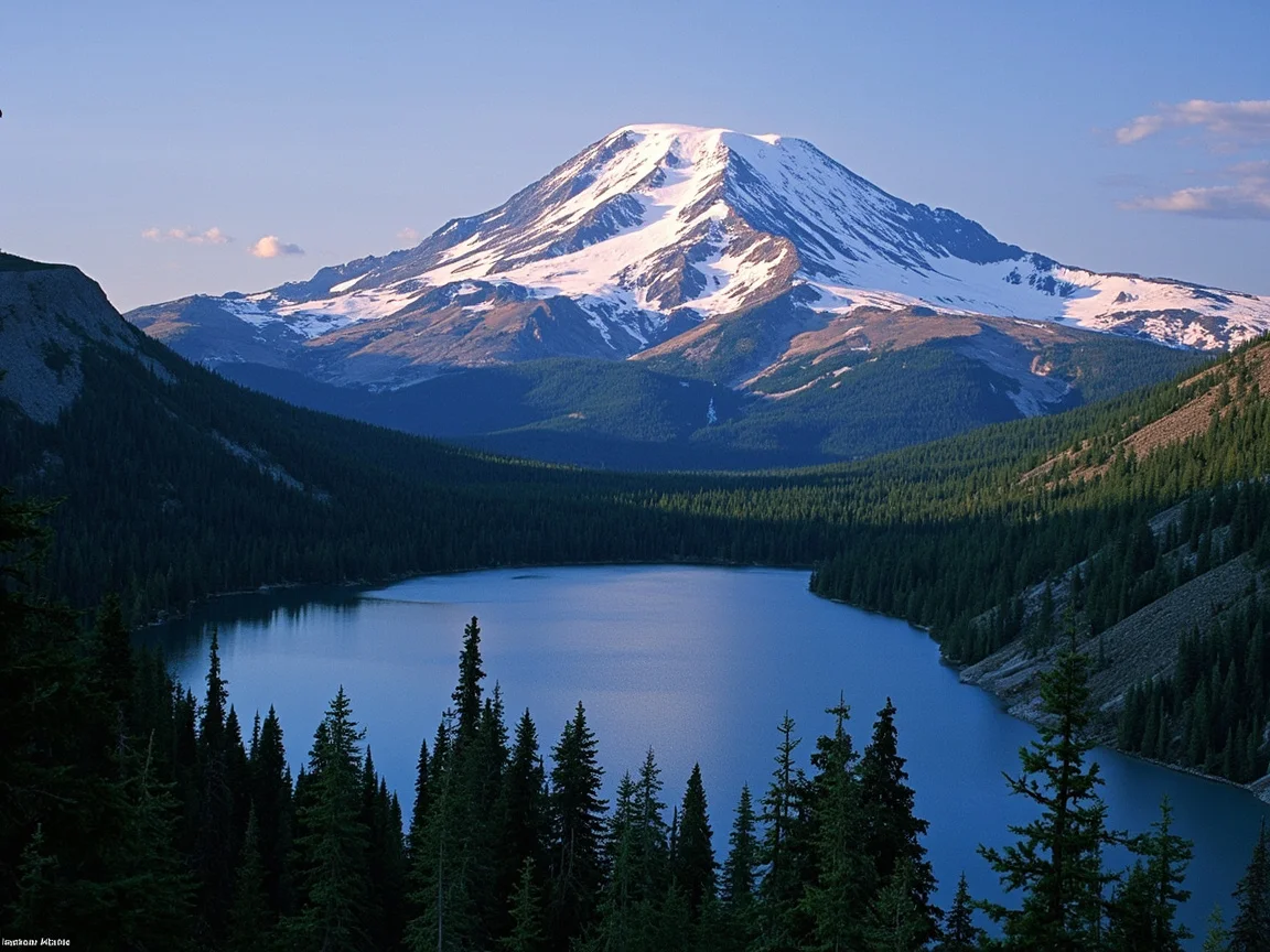 Fog sa Paradise parking lot ng Mount Rainier sa madaling-araw
