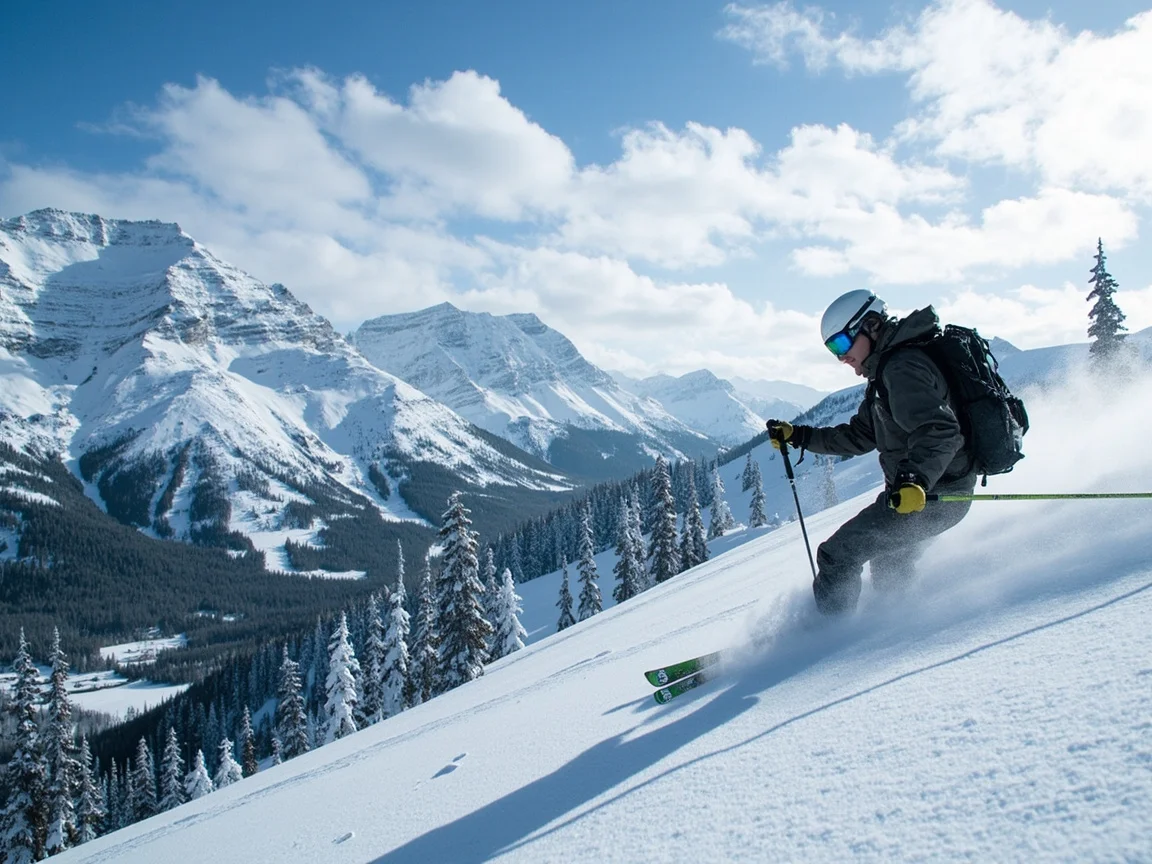 Pemandangan gondola resort ski Colorado pada awal pagi