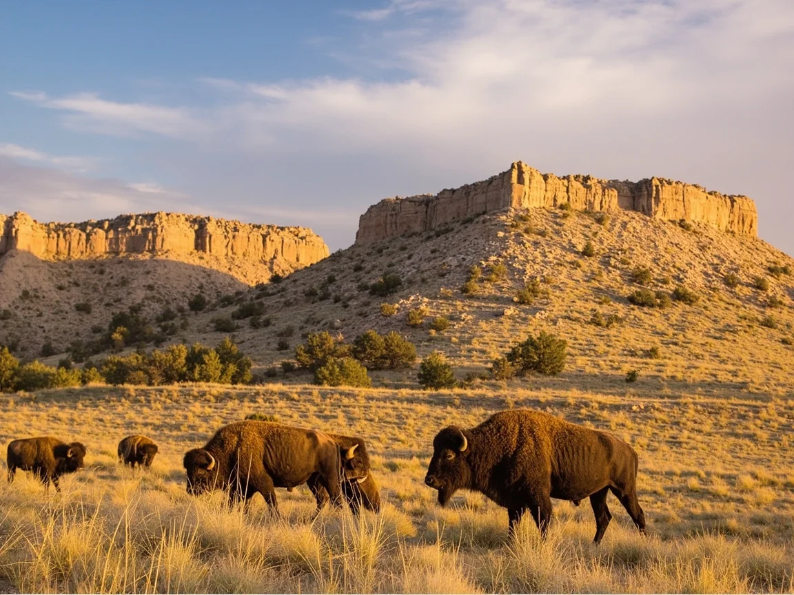 South Unit colorful rock formations and prairie landscape of Theodore Roosevelt National Park