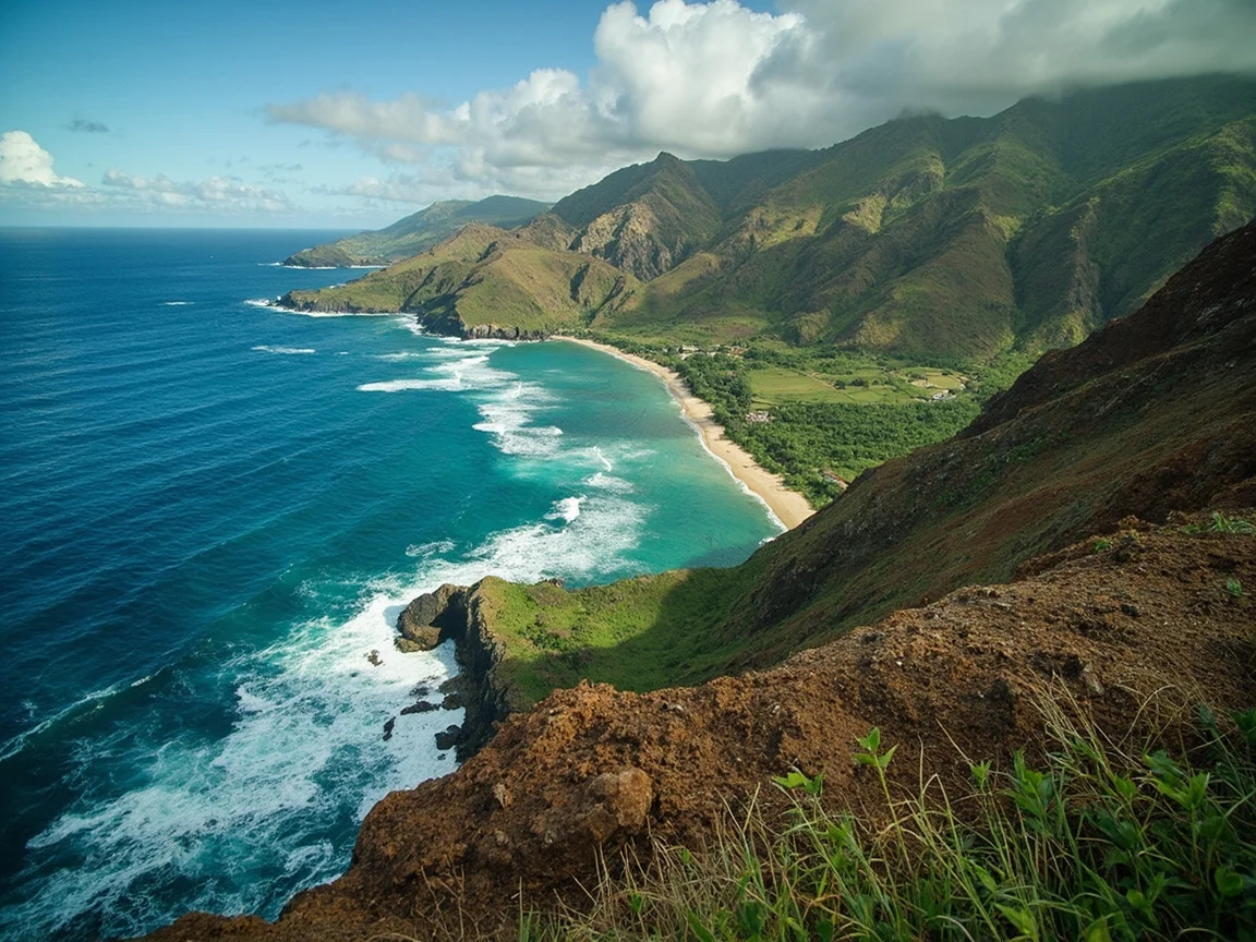 Molokai 岛内 450 号公路东端沿途景观