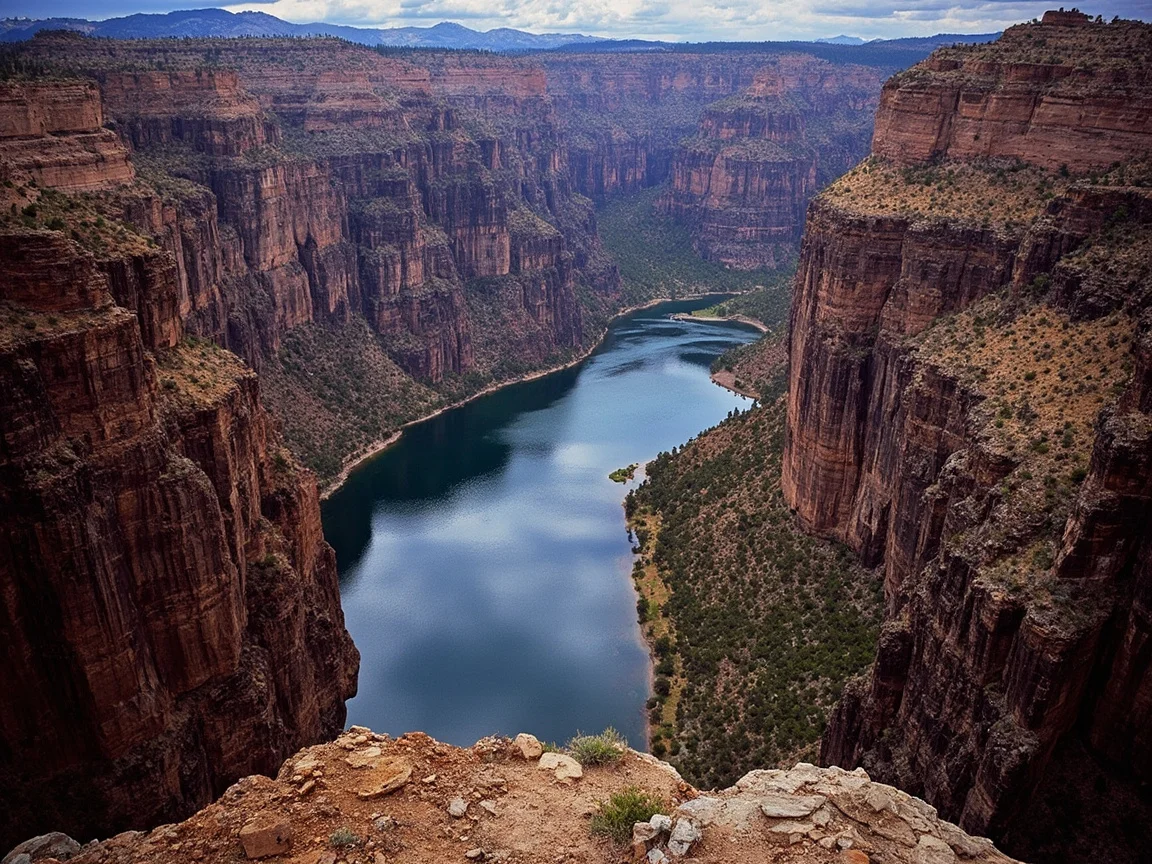 Autumn colors sa North Rim at curve ng Gunnison River