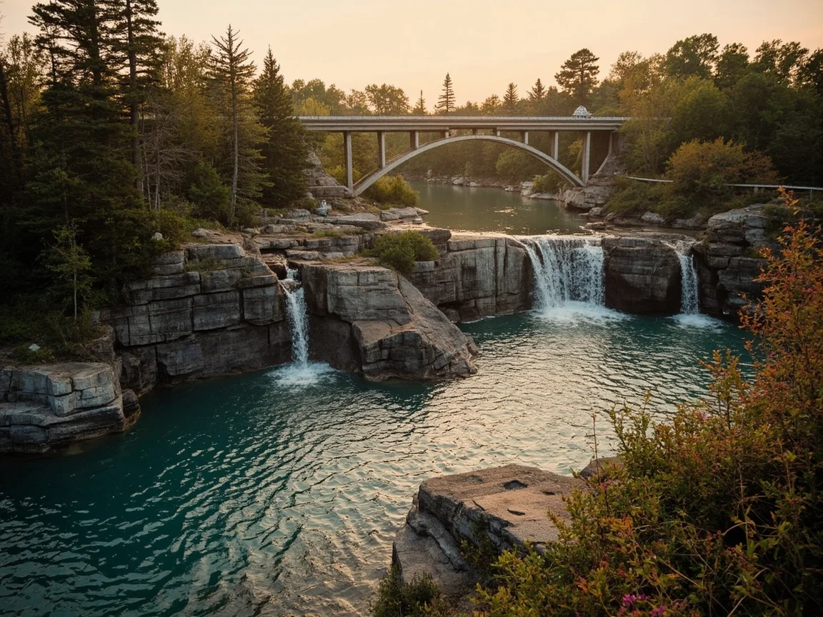 พระอาทิตย์ตกที่โรงแรมริมทะเลสาบ Wisconsin Dells
