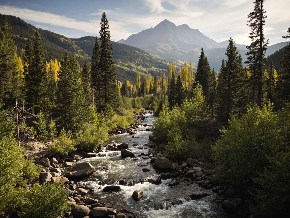 Breckenridge 秋季步道与远山森林